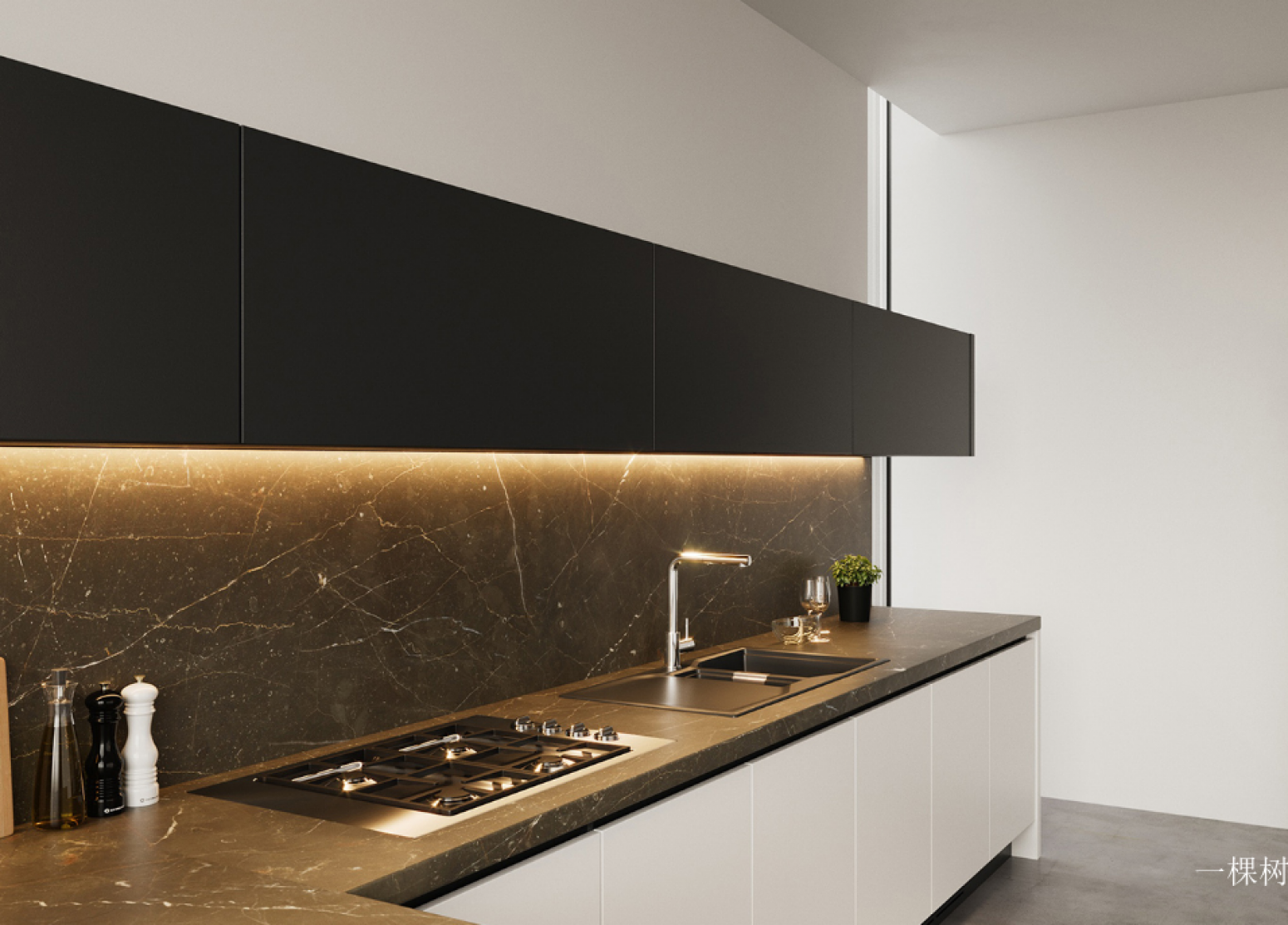 一棵树 Bathroom furniture Product 《Modern black and white L cabinets》 一棵树 Bathroom furniture Product 《Modern black and white L cabinets》【图1】