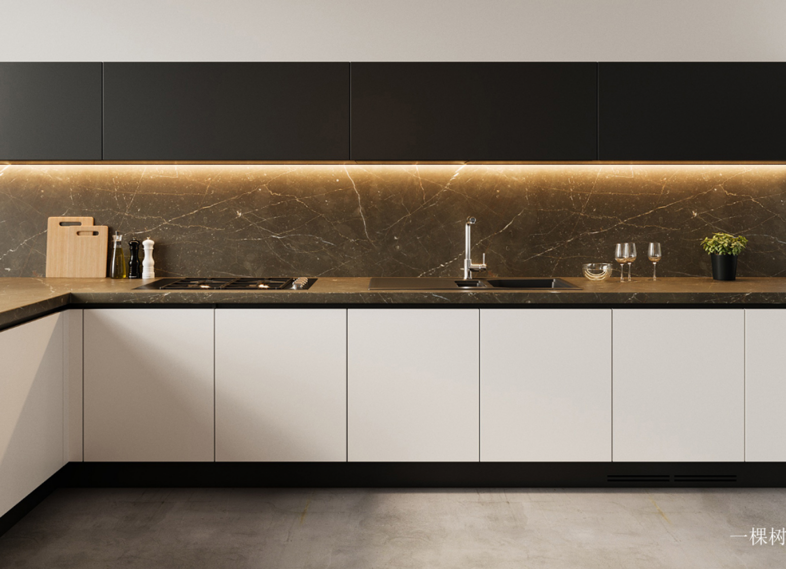 一棵树 Bathroom furniture Product 《Modern black and white L cabinets》 一棵树 Bathroom furniture Product 《Modern black and white L cabinets》【图2】