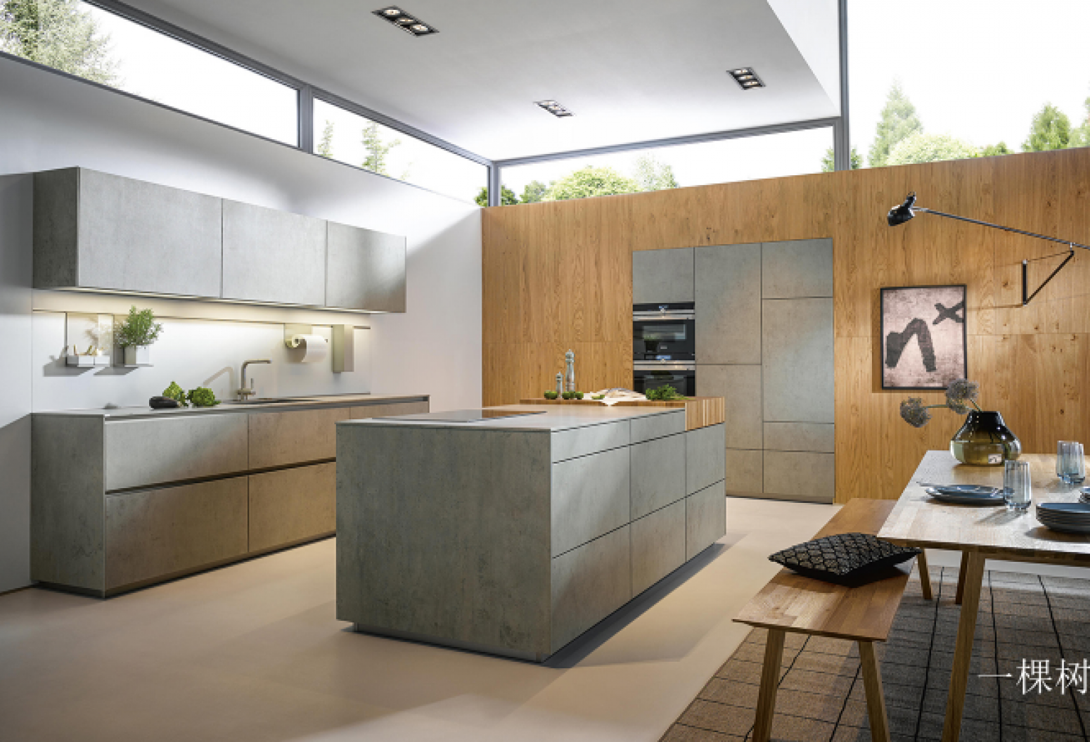 一棵树 Bathroom furniture product 《Light grey central island cabinet》