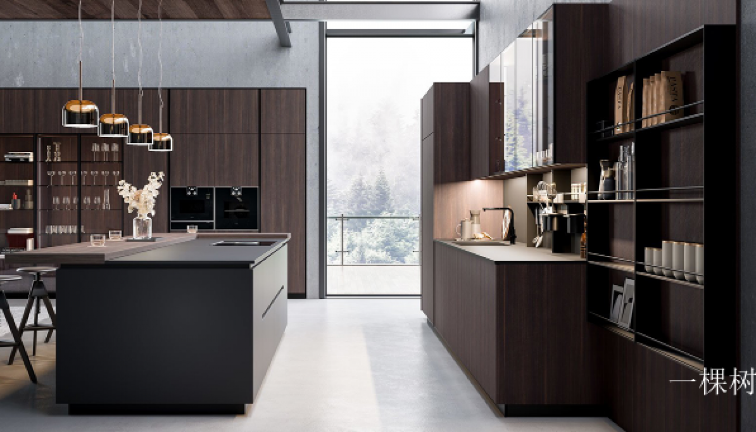 一棵树 Bathroom furniture Product 《Modern cabinets in dark brown wood》 一棵树 Bathroom furniture Product 《Modern cabinets in dark brown wood》【图0】