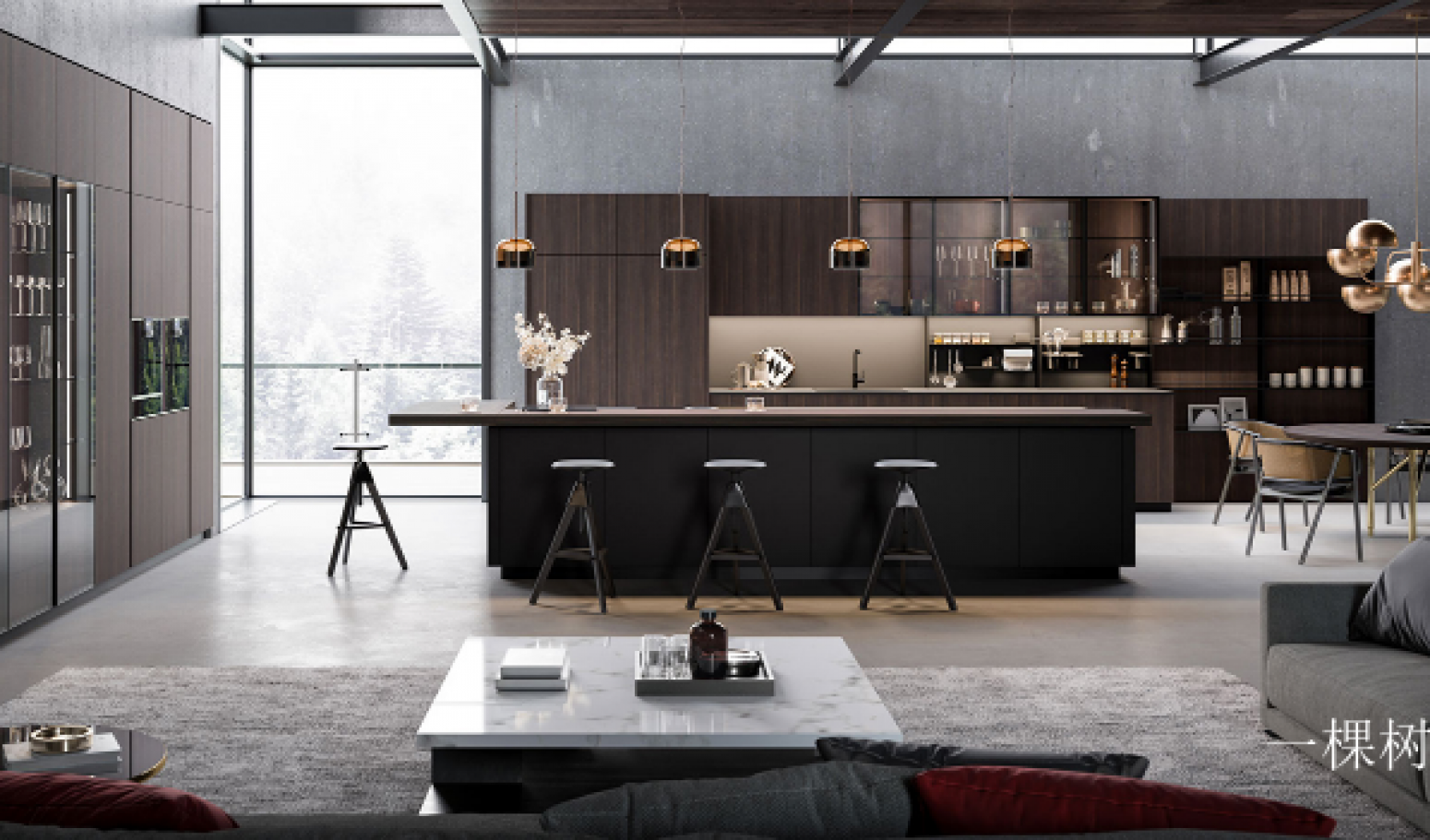 一棵树 Bathroom furniture Product 《Modern cabinets in dark brown wood》 一棵树 Bathroom furniture Product 《Modern cabinets in dark brown wood》【图1】