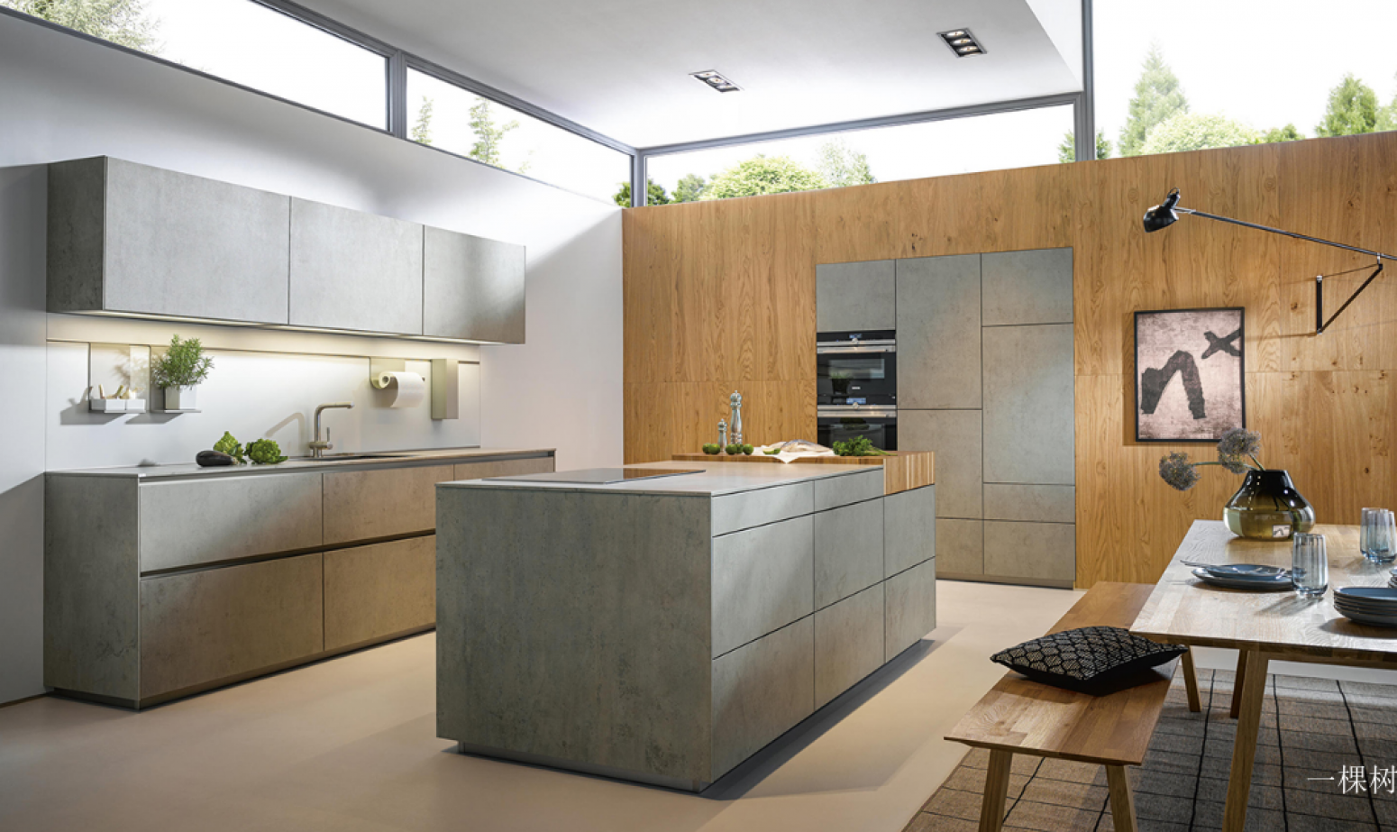 一棵树 Bathroom furniture product 《Light grey simple island cabinet》