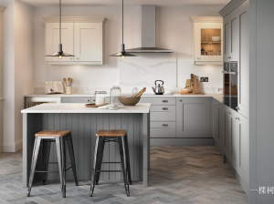 Product picture:Furniture factory 一棵树 Bathroom furniture product name 《Light grey fresh island cabinet》议价