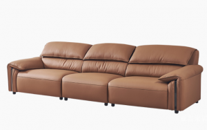 亚吉家居 Home Furniture Product 《Brown leather three-seater sofa》