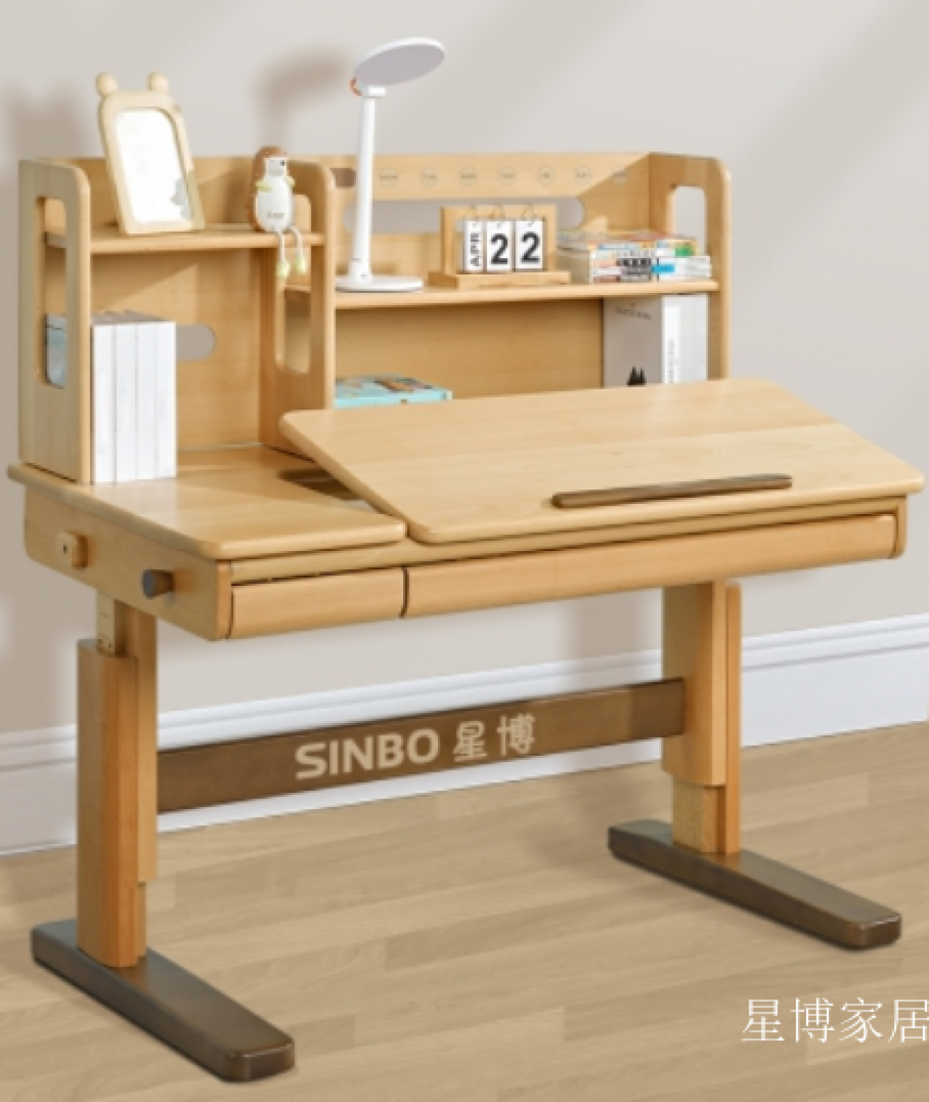 星博家居 Children's furniture Product 《Adjustable solid wood study desk》 星博家居 Children's furniture Product 《Adjustable solid wood study desk》【图0】