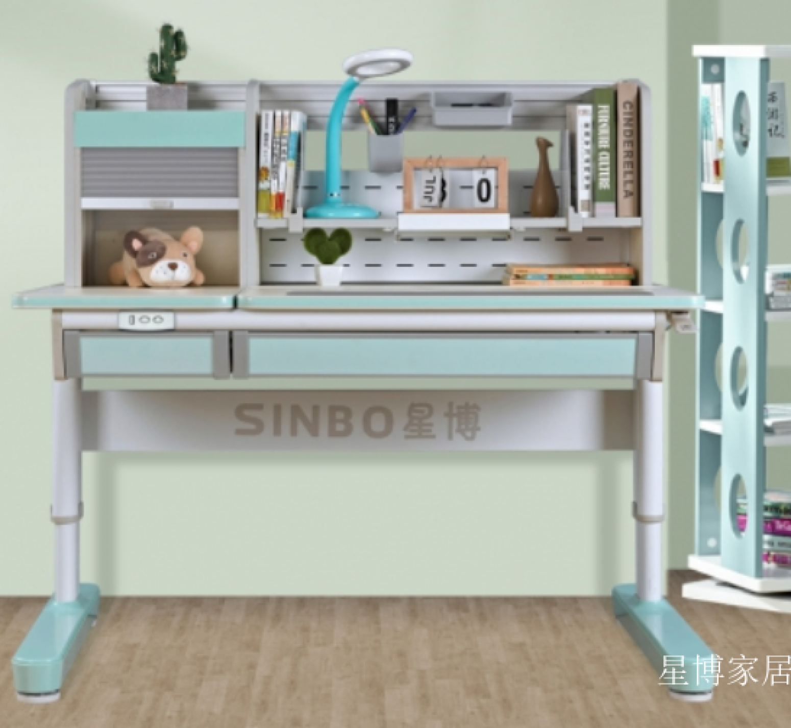 星博家居 Children's furniture Product 《Light blue-green smart study desk》【图0】