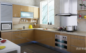 Product picture:Furniture factory 尚居智能 Bathroom furniture product name 《Light brown simple L-shaped cabinet》议价