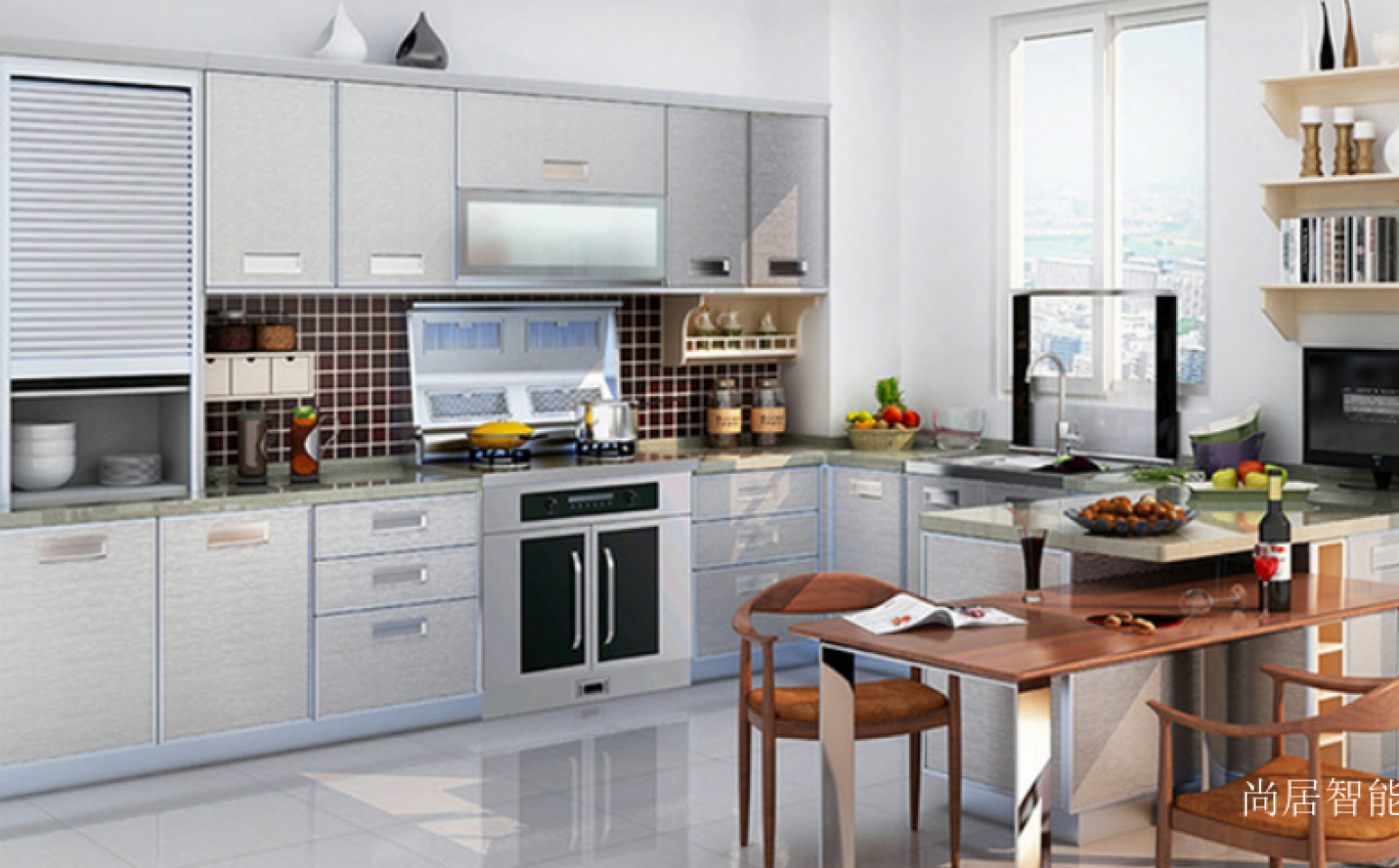 尚居智能 Bathroom furniture product 《Light grey simple integrated cabinet》