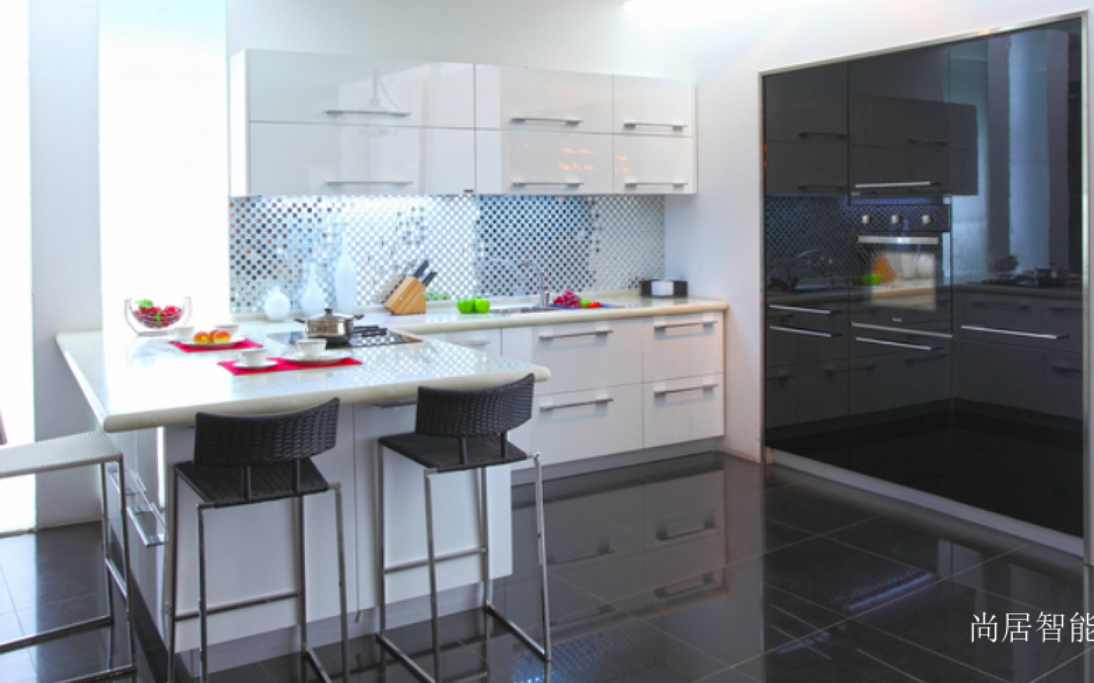 尚居智能 Bathroom furniture Product 《Black and white island cabinet》 尚居智能 Bathroom furniture Product 《Black and white island cabinet》【图0】