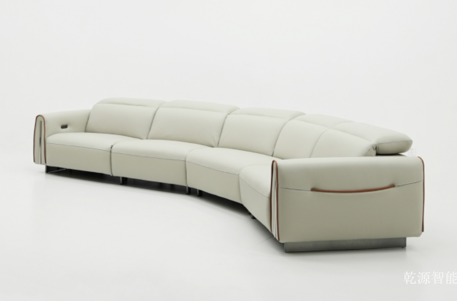 乾源智能 Home Furniture product 《Light beige curved leather sofa》