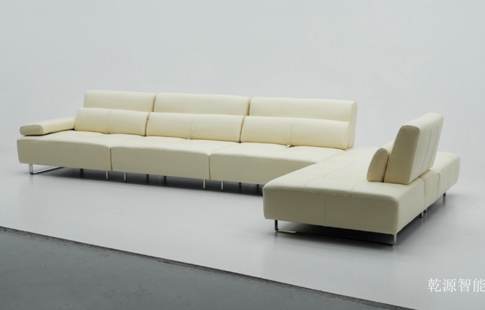 乾源智能 Home Furniture Product 《Off-white L-shaped leather sofa》【图0】