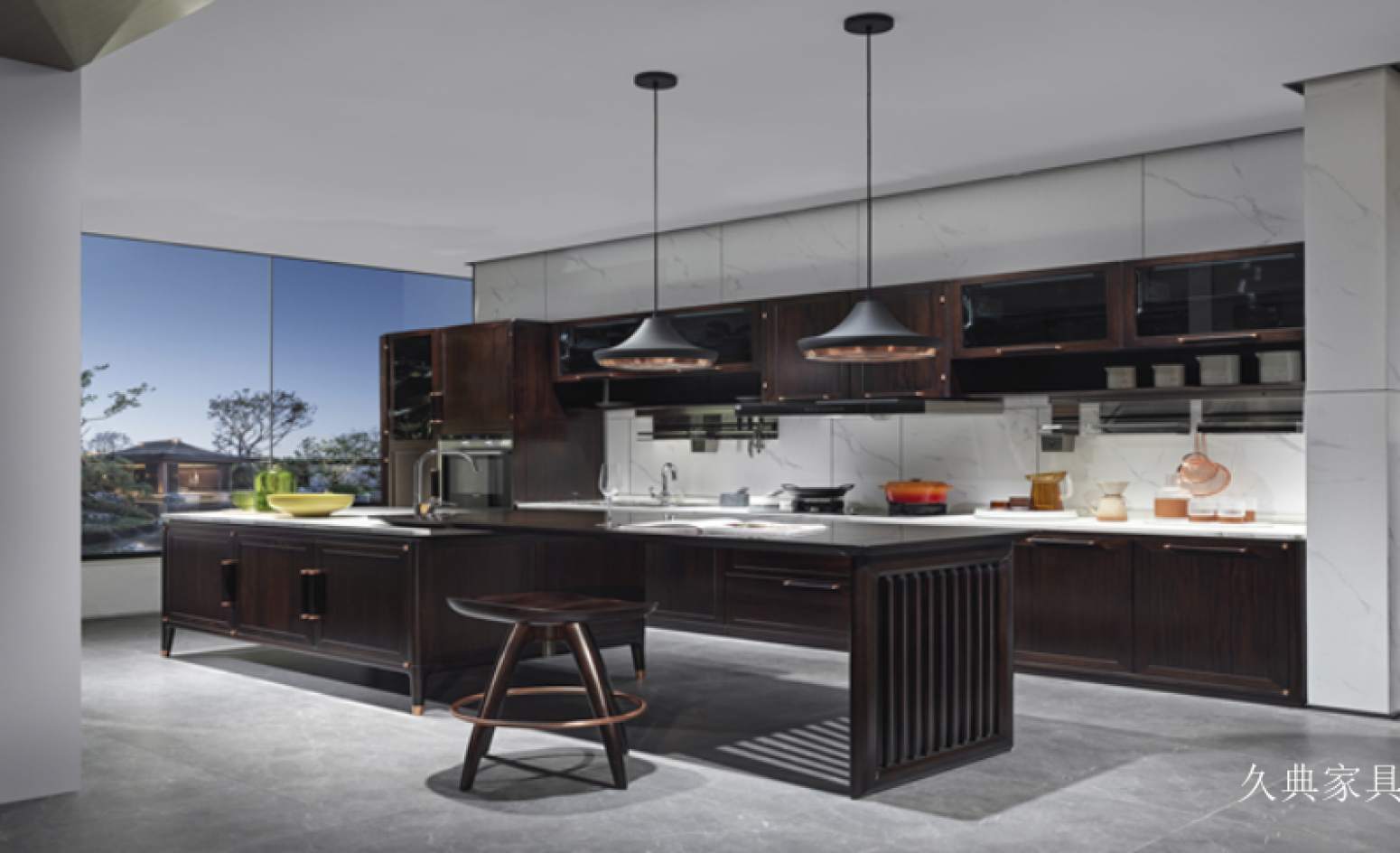 久典家具 Bathroom furniture product 《Dark brown luxurious island cabinets》