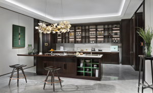 Product picture:Furniture factory 久典家具 Bathroom furniture product name 《Dark brown modern central island cabinets》议价