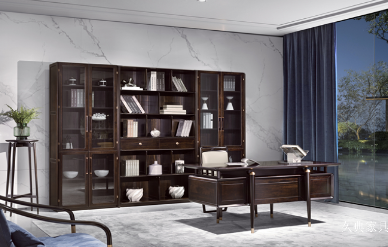 久典家具 Home Furniture product 《Dark brown modern luxurious study》