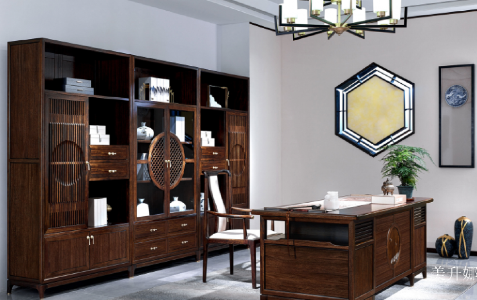 美升娜 Home Furniture product 《New Chinese elegant solid wood study》