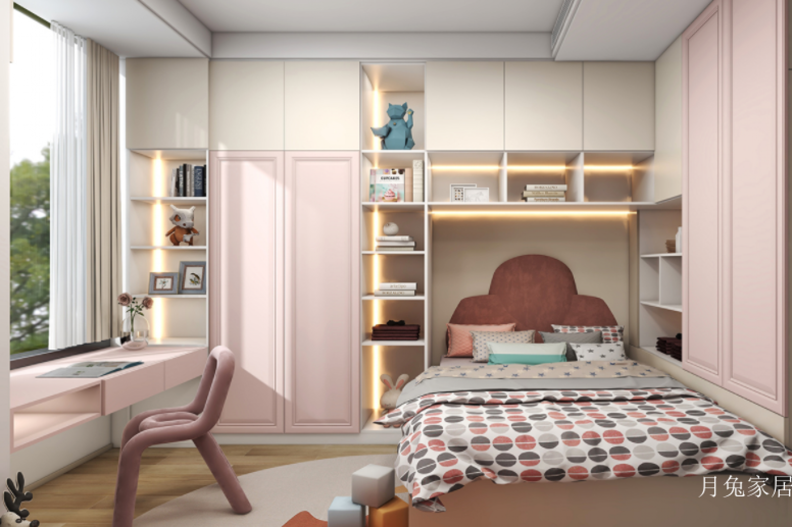 月兔家居 Children's furniture product 《Pink and fun children's room》