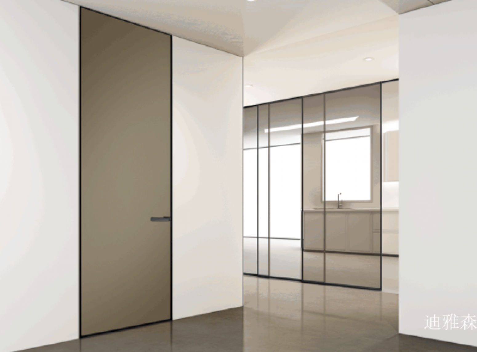 迪雅森 Home Furniture Product 《Dark brown black box minimalist bathroom door》【图1】