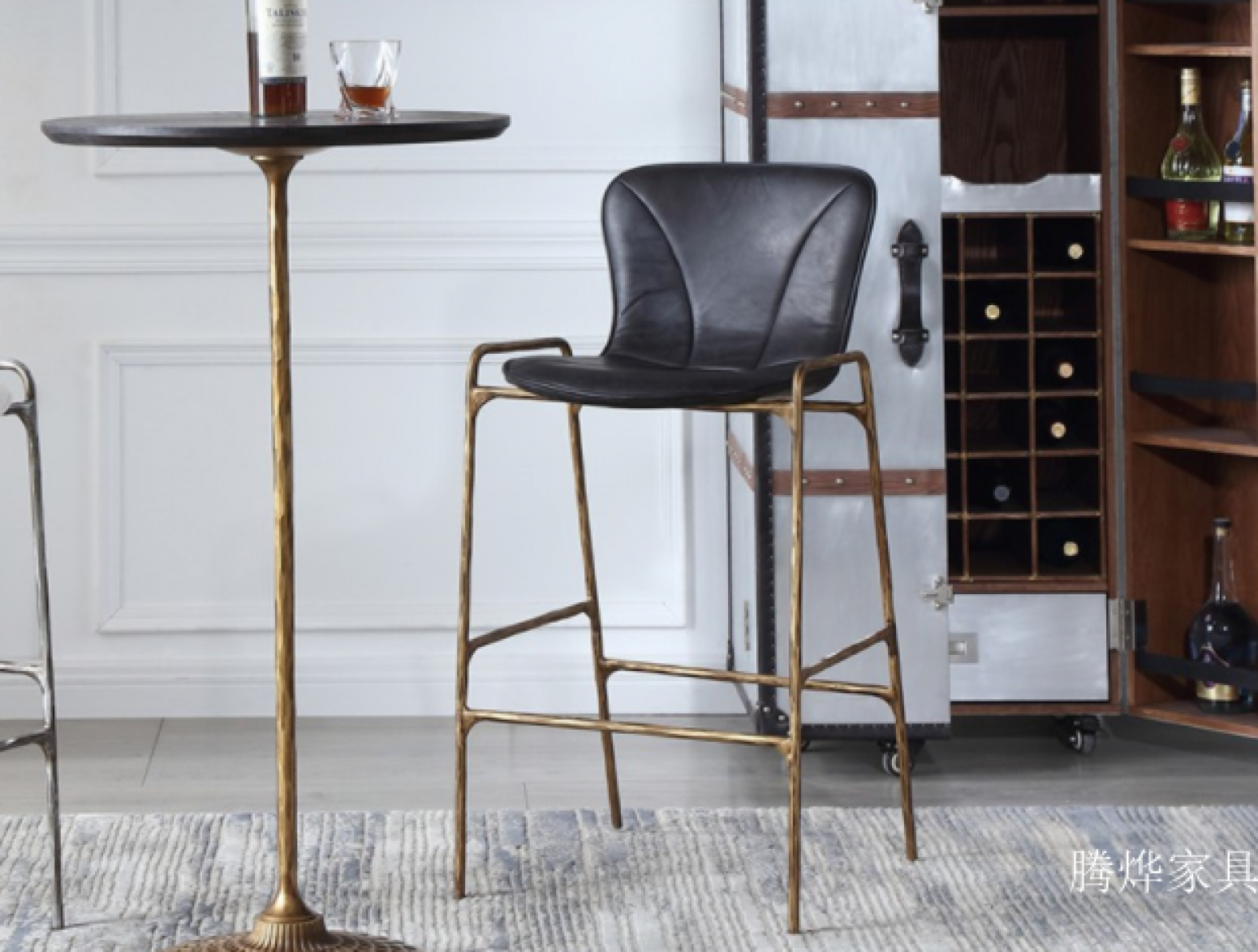 腾烨家具 Home Furniture Product 《Black gold retro light luxury bar chair》 腾烨家具 Home Furniture Product 《Black gold retro light luxury bar chair》【图1】