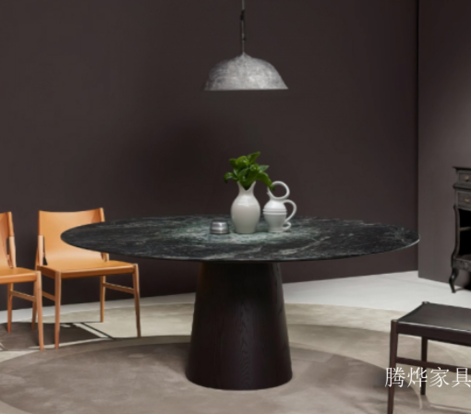 腾烨家具 Home Furniture product 《Dark green marble table light luxury》