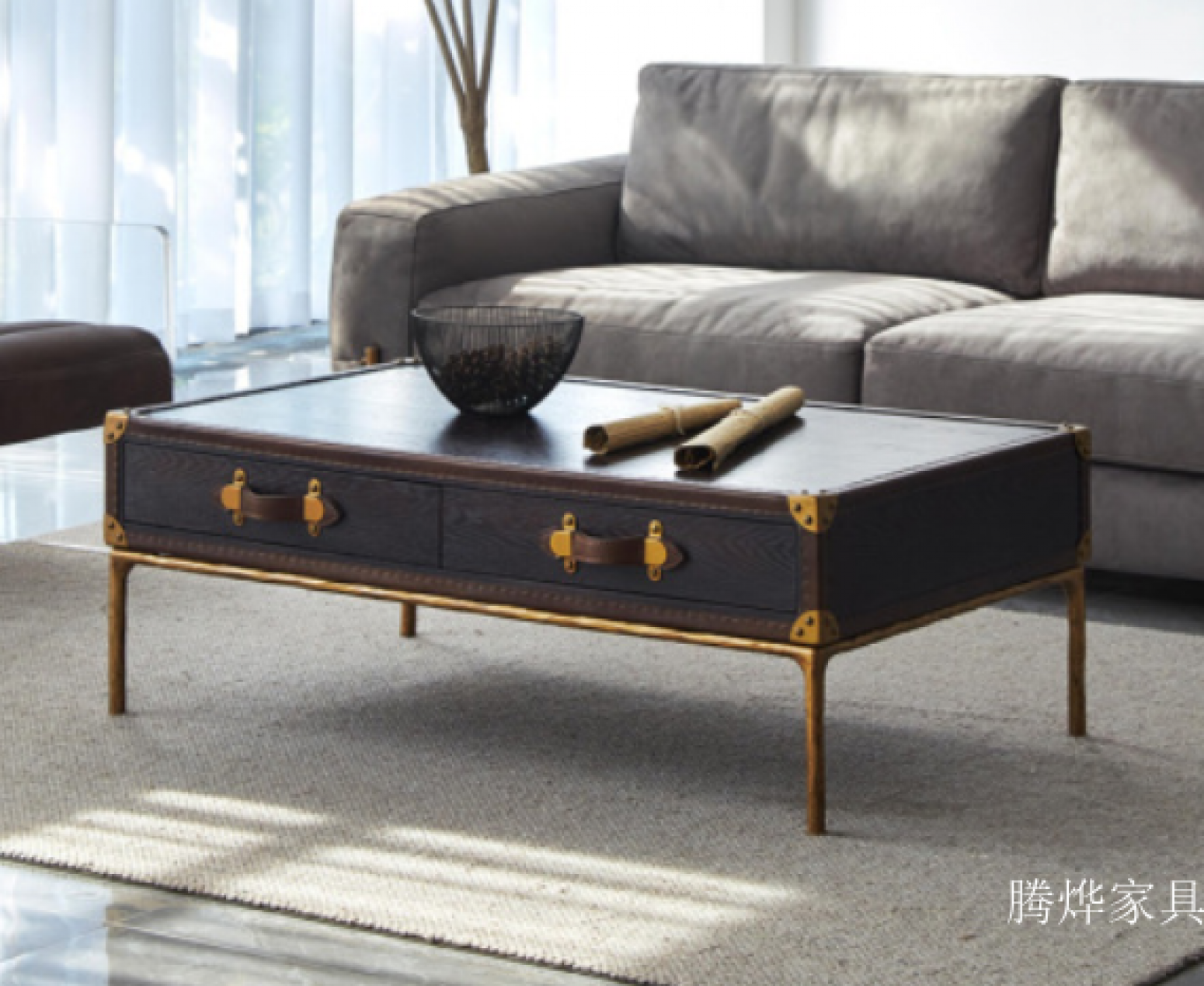 腾烨家具 Home Furniture product 《Retro suitcase and light luxury coffee table》