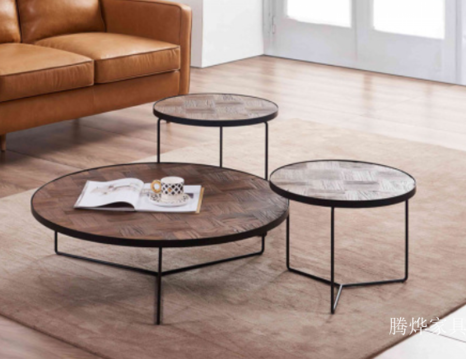 腾烨家具 Home Furniture product 《Modern coffee table with wooden inlaid patterns》