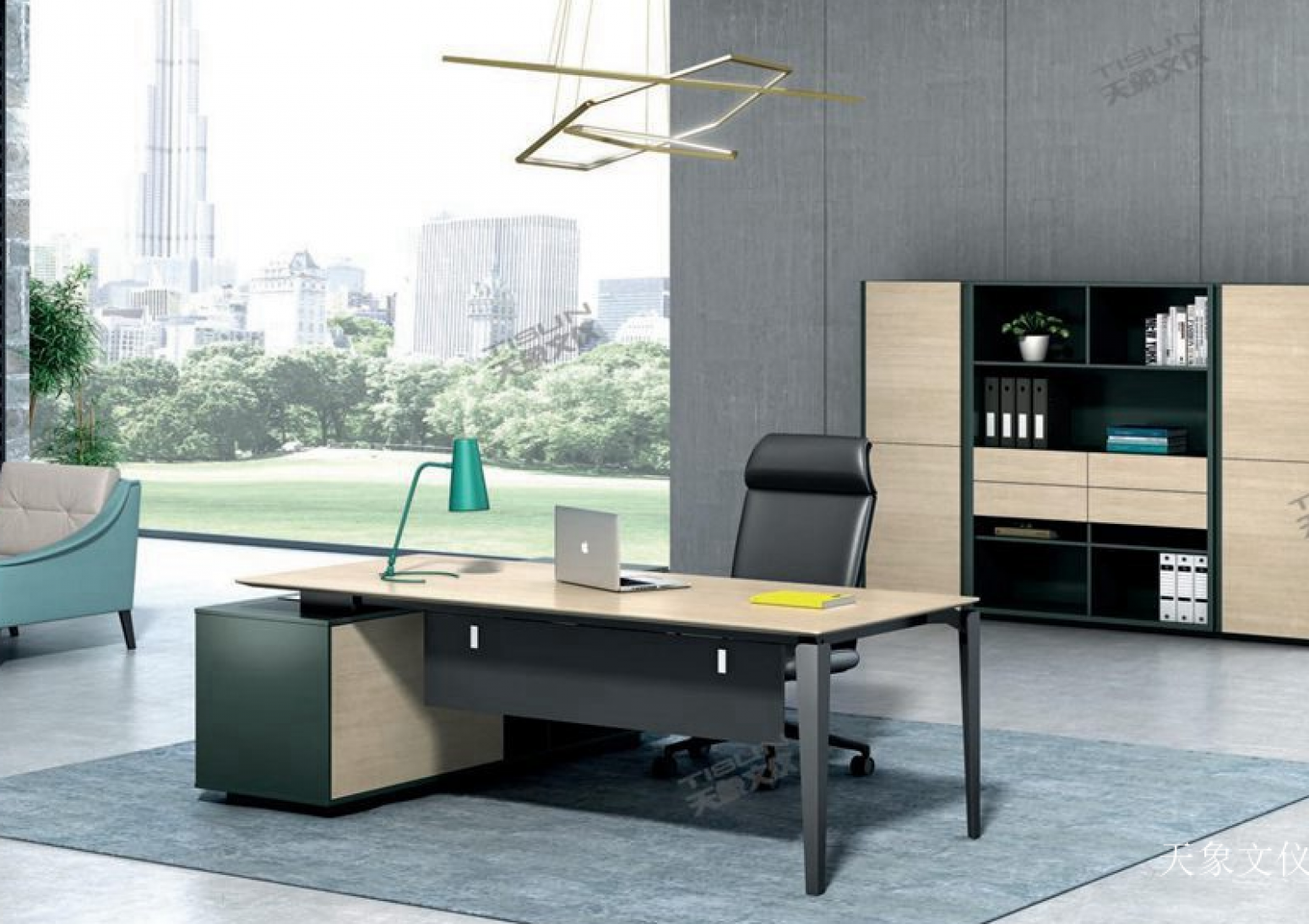 天象文仪 Office furniture Product 《Grey and brown modern business desk》 天象文仪 Office furniture Product 《Grey and brown modern business desk》【图0】