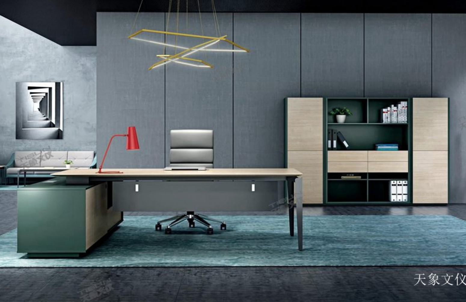 天象文仪 Office furniture Product 《Grey and brown modern business desk》 天象文仪 Office furniture Product 《Grey and brown modern business desk》【图1】