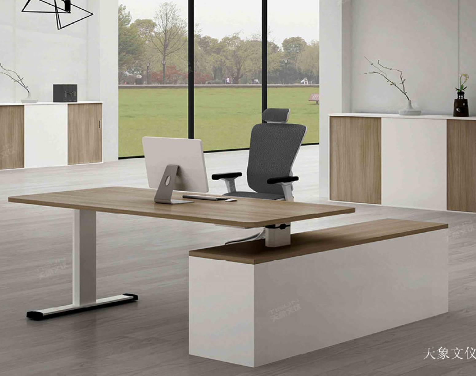 天象文仪 Office furniture Product 《Wood white adjustable modern desk》 天象文仪 Office furniture Product 《Wood white adjustable modern desk》【图1】