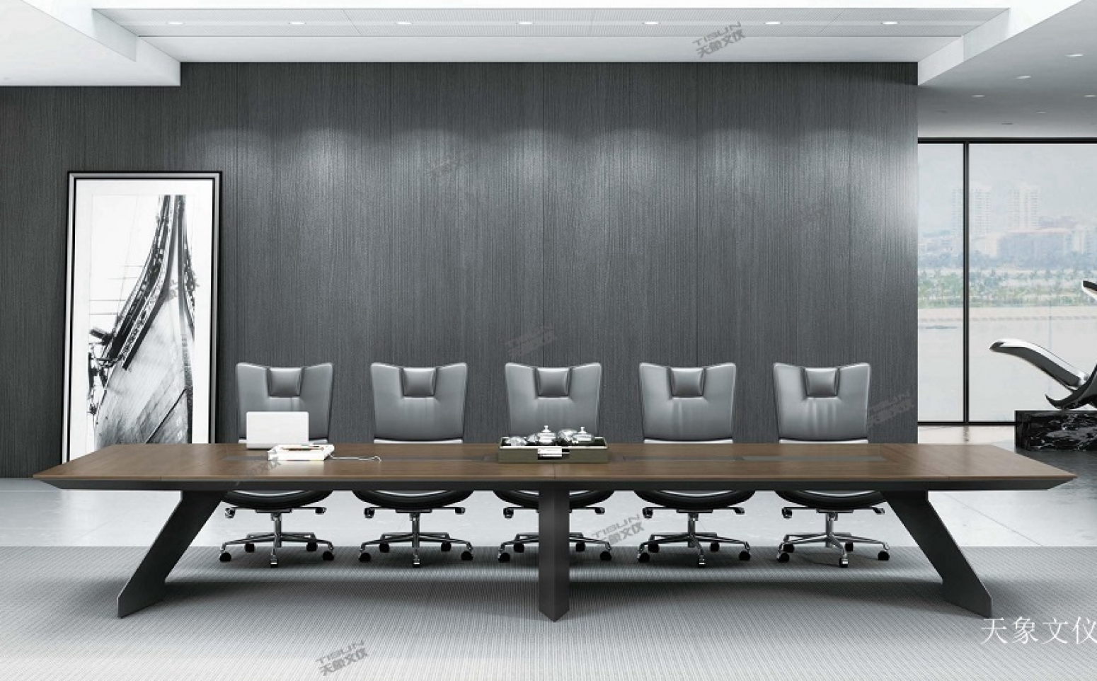 天象文仪 Office furniture Product 《Wood black business high-end conference table》【图0】