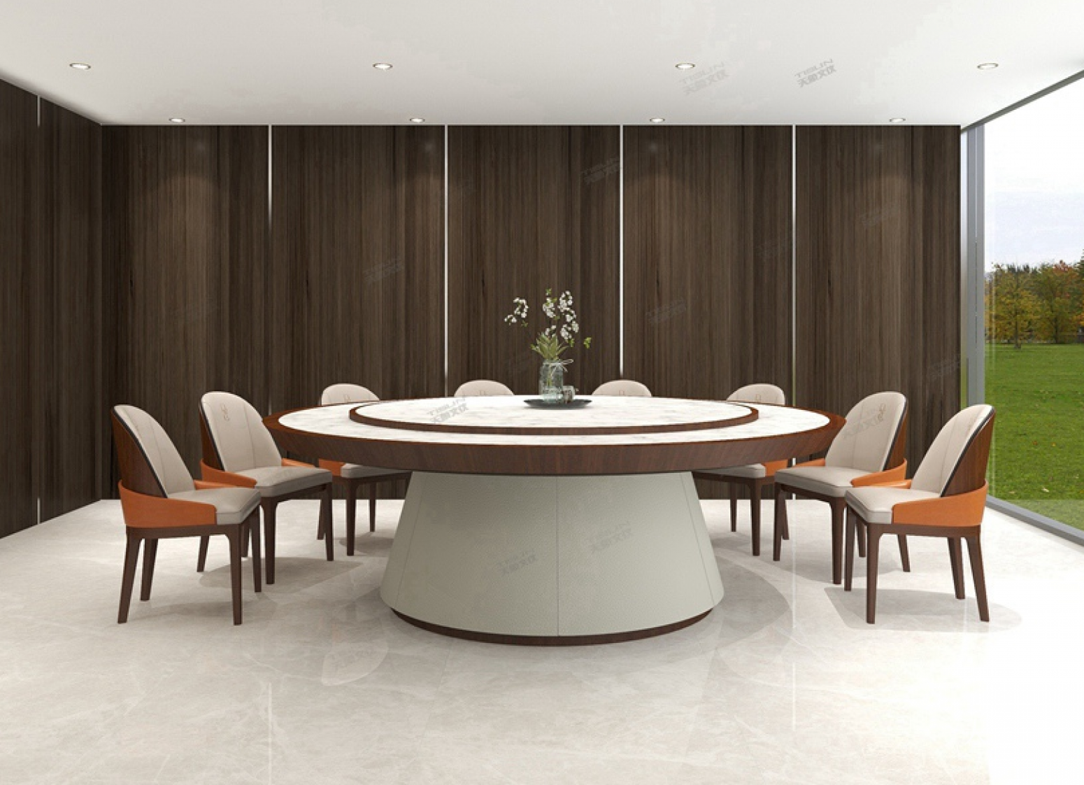 天象文仪 Home Furniture Product 《Marble business round table and chairs》 天象文仪 Home Furniture Product 《Marble business round table and chairs》【图0】