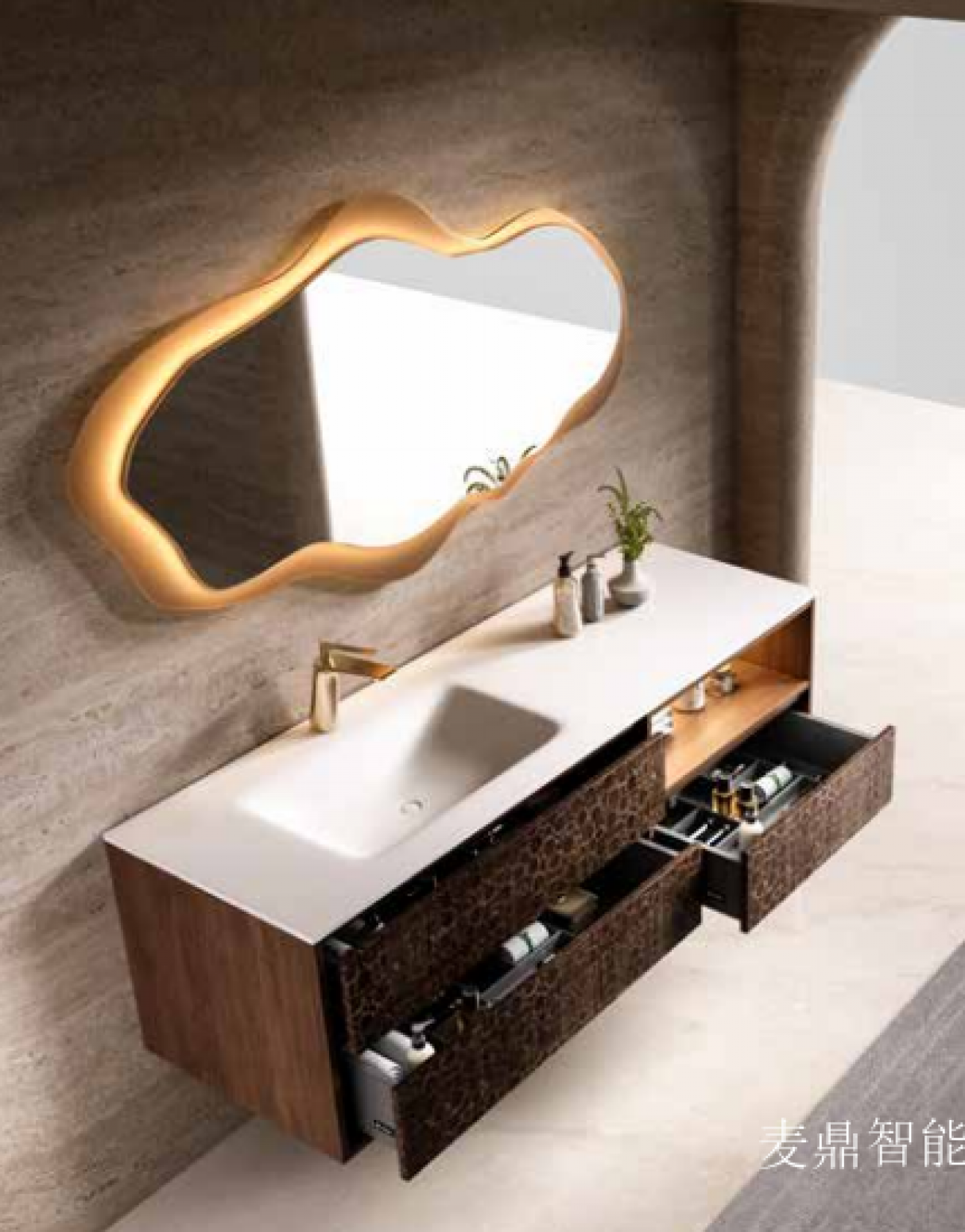麦鼎智能 Bathroom furniture Product 《Light luxury hanging bathroom cabinet》 麦鼎智能 Bathroom furniture Product 《Light luxury hanging bathroom cabinet》【图0】