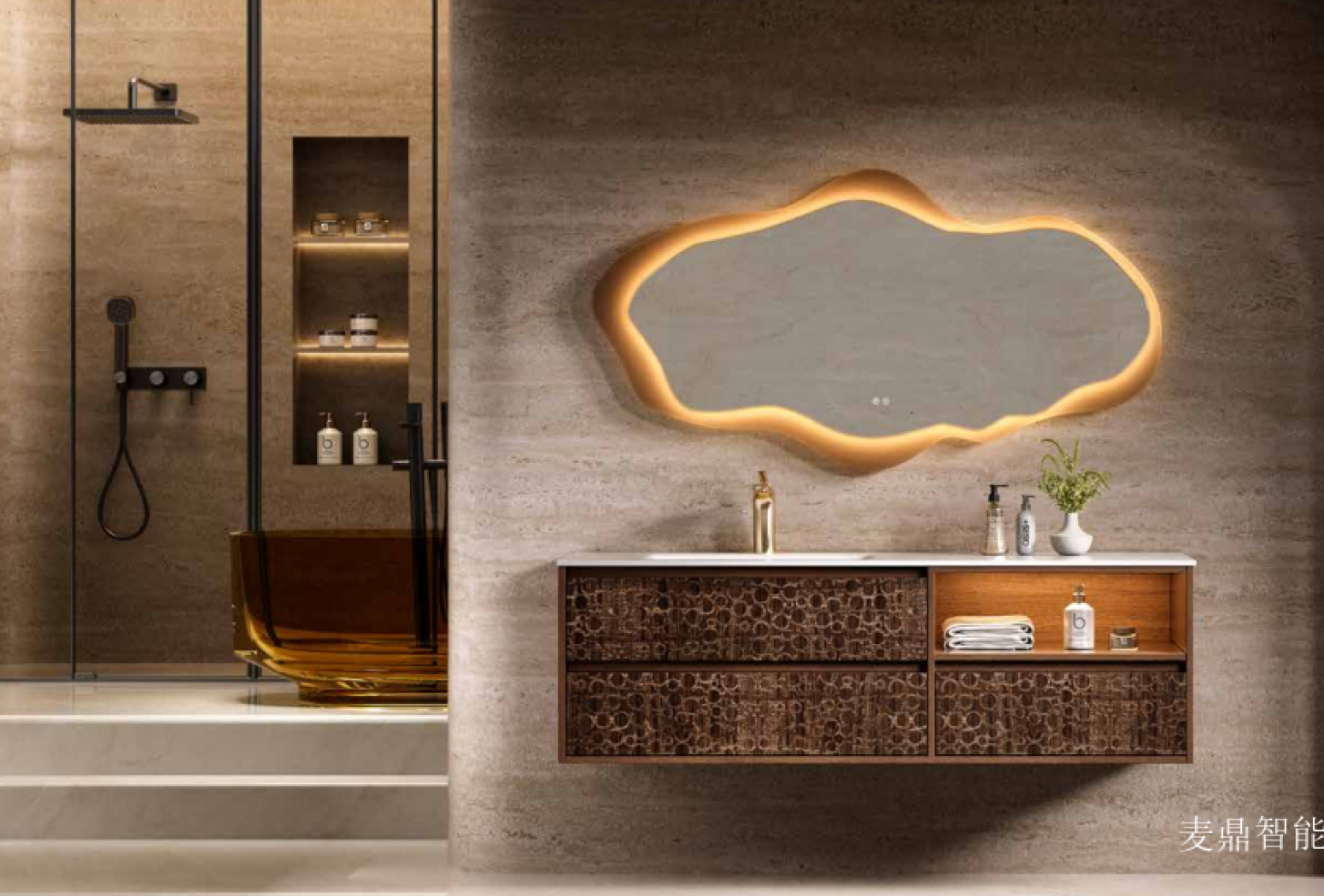 麦鼎智能 Bathroom furniture Product 《Light luxury hanging bathroom cabinet》 麦鼎智能 Bathroom furniture Product 《Light luxury hanging bathroom cabinet》【图1】