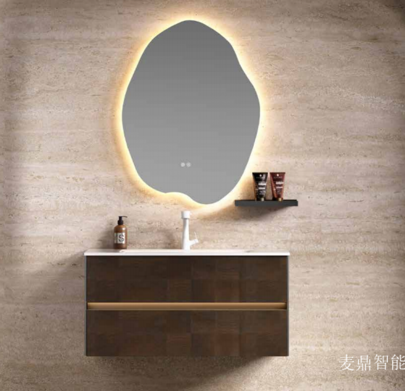 麦鼎智能 Bathroom furniture Product 《Checkered irregular mirror bathroom cabinet》【图1】