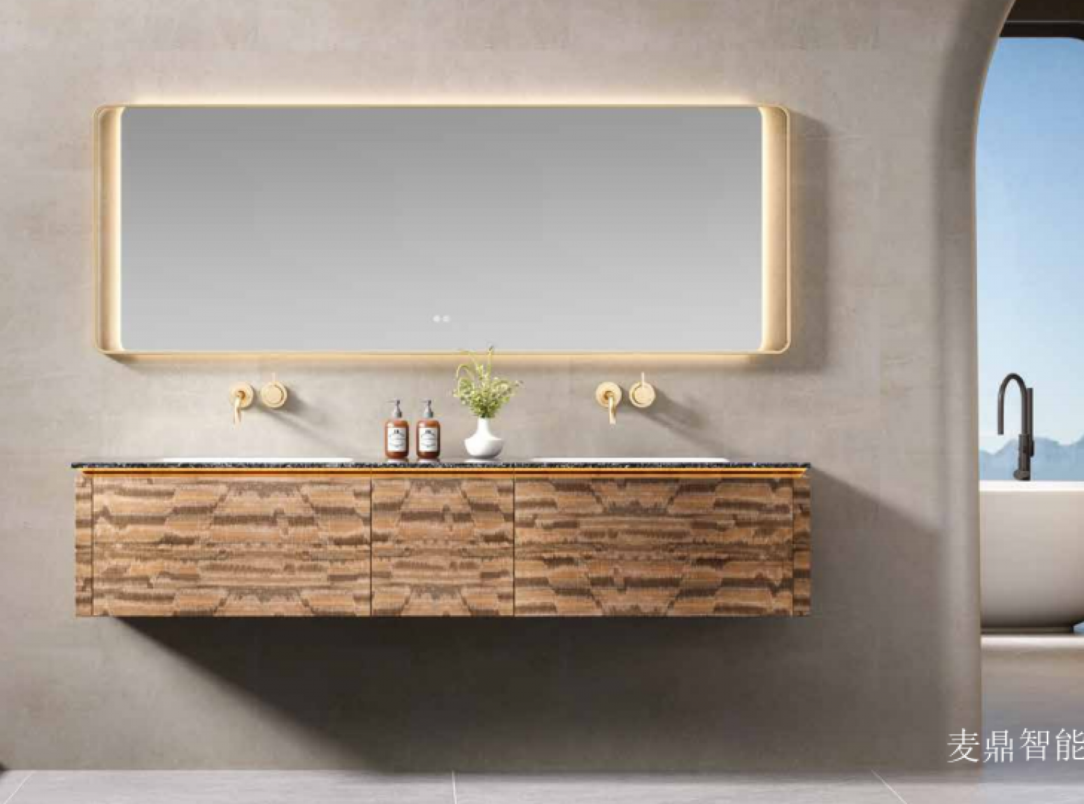 麦鼎智能 Bathroom furniture product 《Light texture double luxury basin bathroom ark》