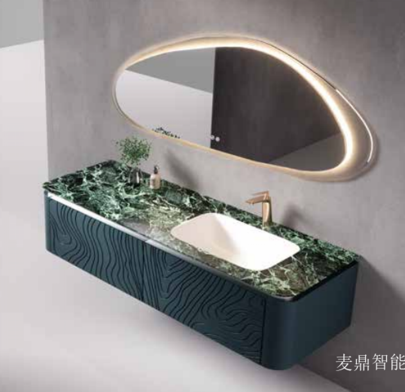 麦鼎智能 Bathroom furniture Product 《Deep blue textured bathroom cabinet》 麦鼎智能 Bathroom furniture Product 《Deep blue textured bathroom cabinet》【图1】