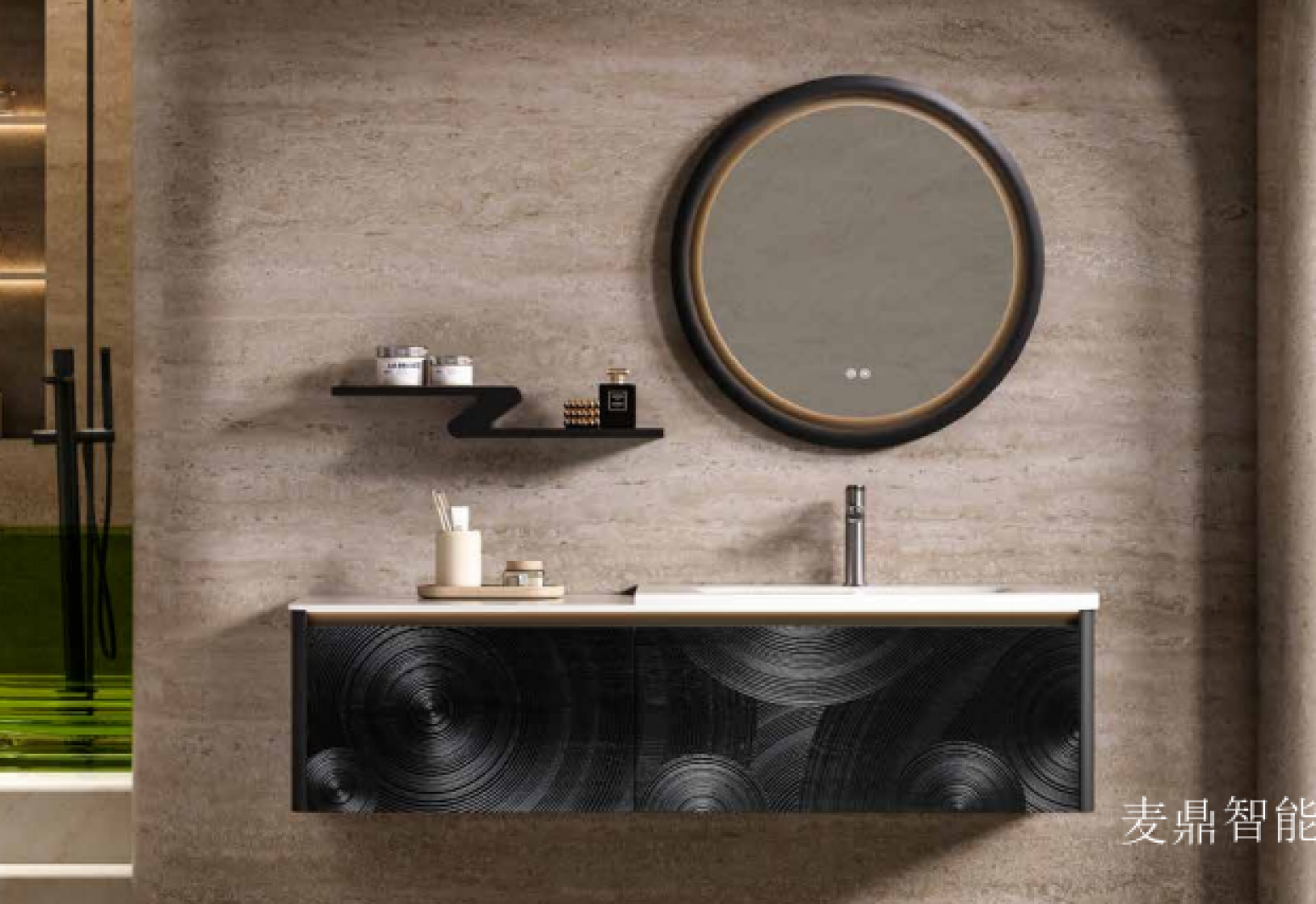 麦鼎智能 Bathroom furniture Product 《Light luxury circular texture bathroom cabinet》【图1】