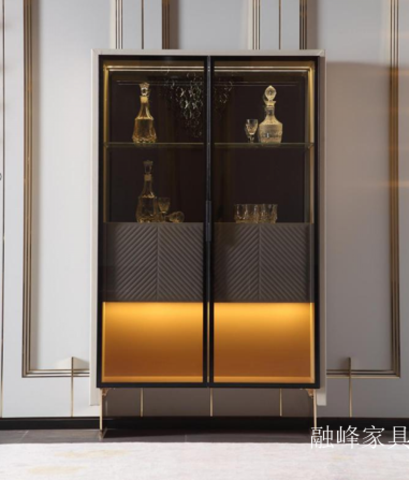 融峰家具 Home Furniture Product 《Twill light luxury glass wine cabinet》 融峰家具 Home Furniture Product 《Twill light luxury glass wine cabinet》【图0】