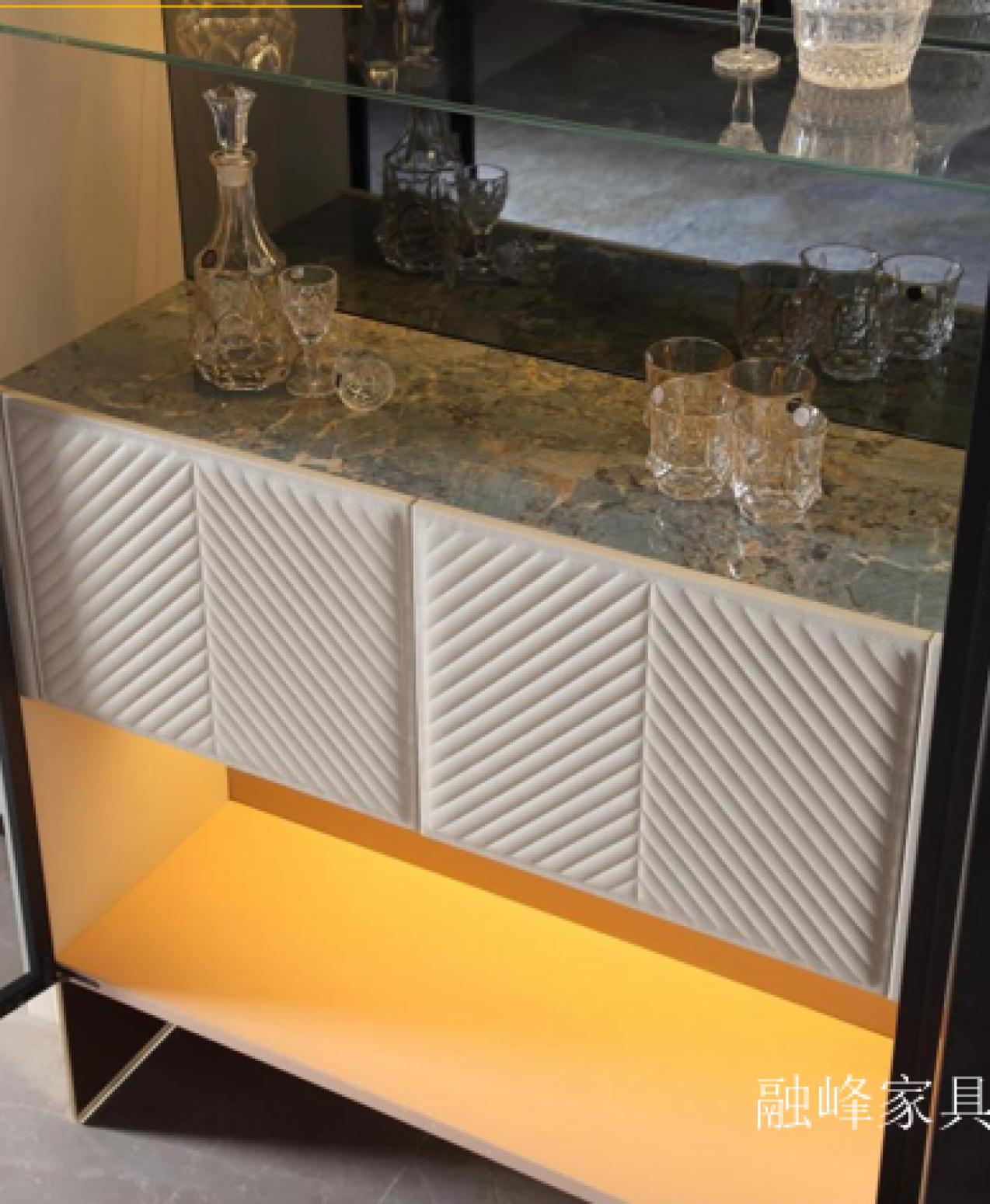 融峰家具 Home Furniture Product 《Twill light luxury glass wine cabinet》 融峰家具 Home Furniture Product 《Twill light luxury glass wine cabinet》【图1】