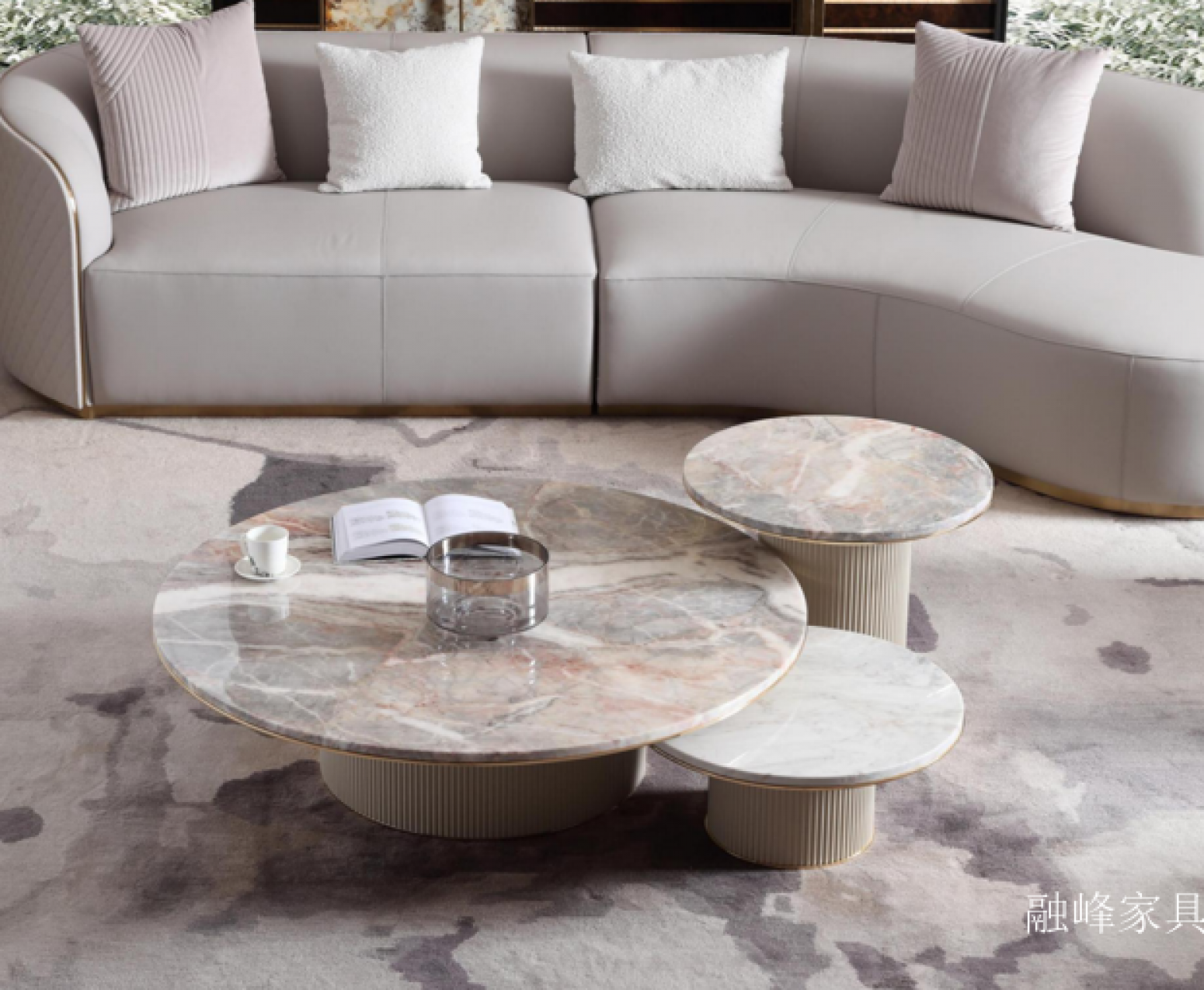融峰家具 Home Furniture Product 《Round Rhythm Art Light Luxury Sofa》【图0】
