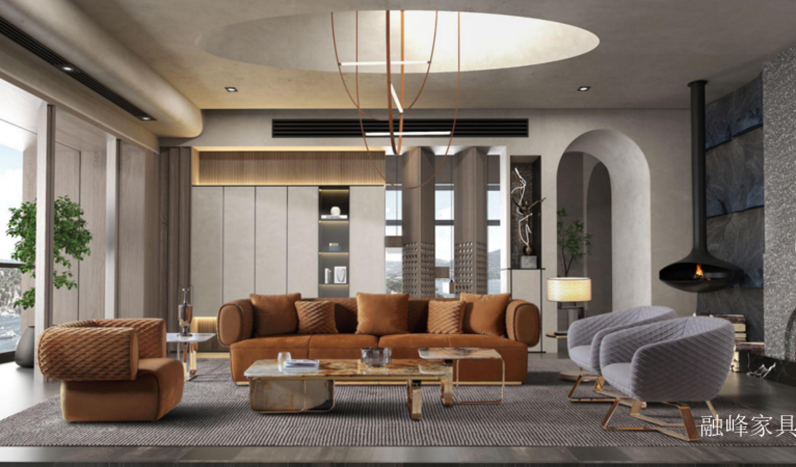 融峰家具 Home Furniture product 《Caramel retro art sofa》