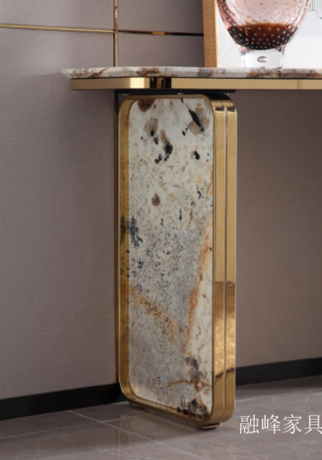 融峰家具 Home Furniture Product 《Golden marble entrance cabinet》 融峰家具 Home Furniture Product 《Golden marble entrance cabinet》【图0】