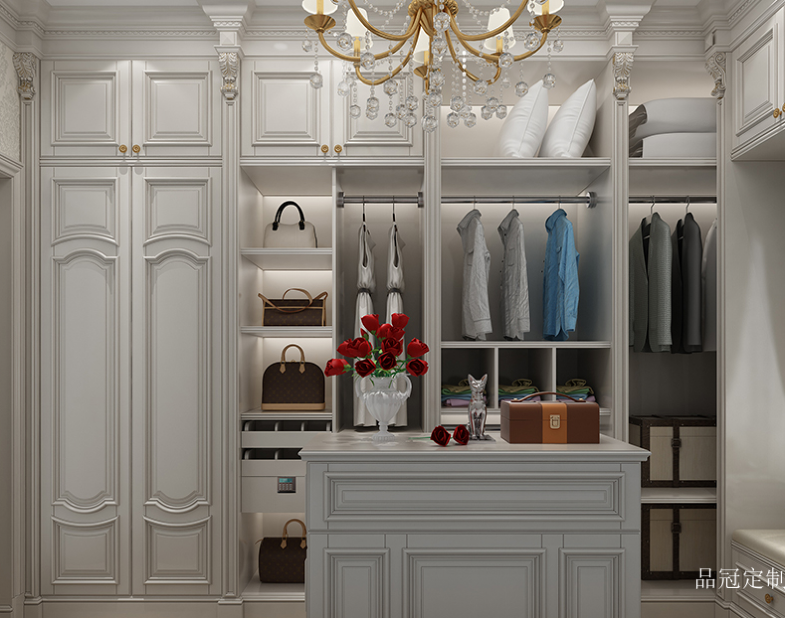品冠定制 Home Furniture product 《French-style full-storage art wardrobe》