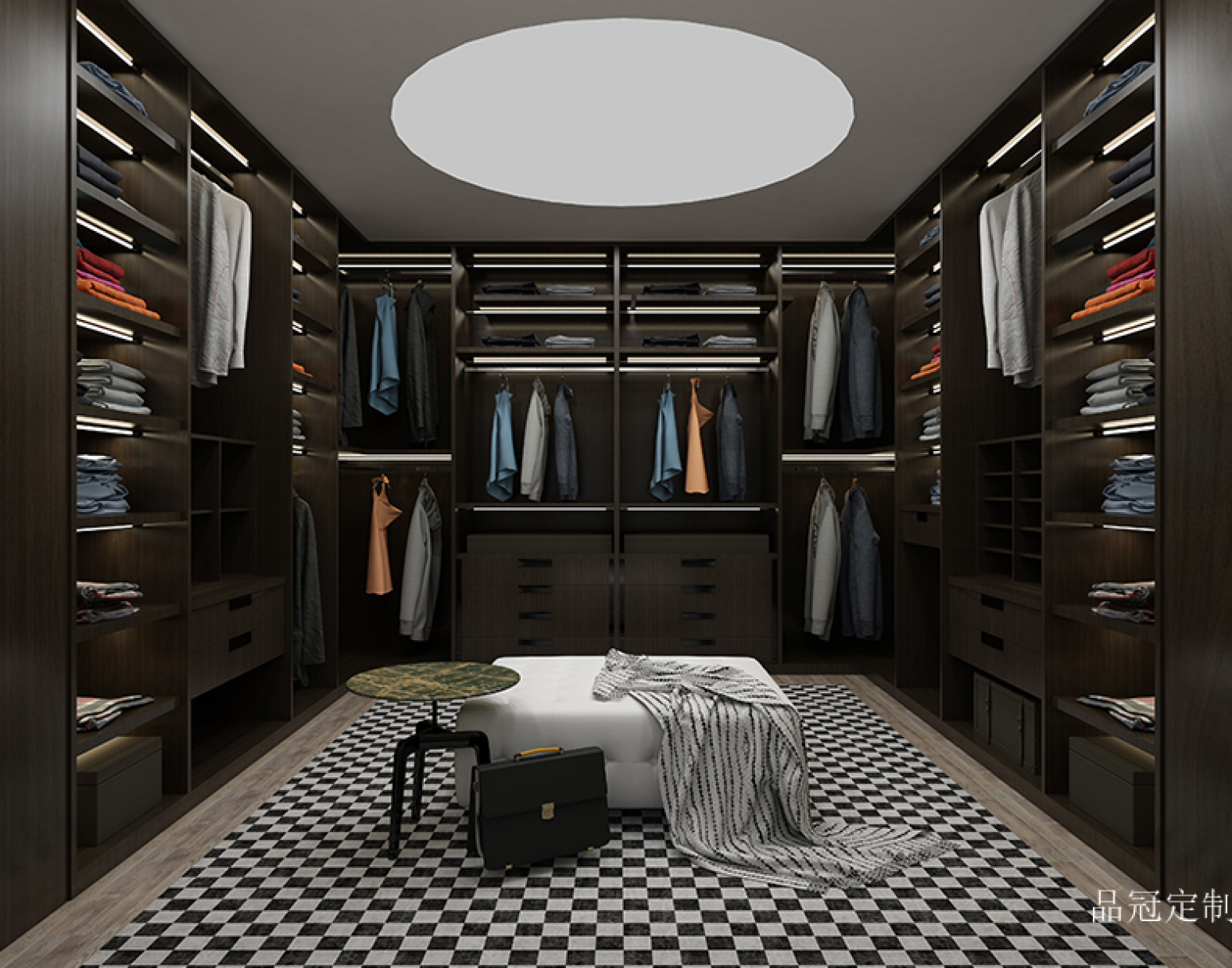 品冠定制 Home Furniture Product 《Dark brown light rhyme art cloakroom》【图0】