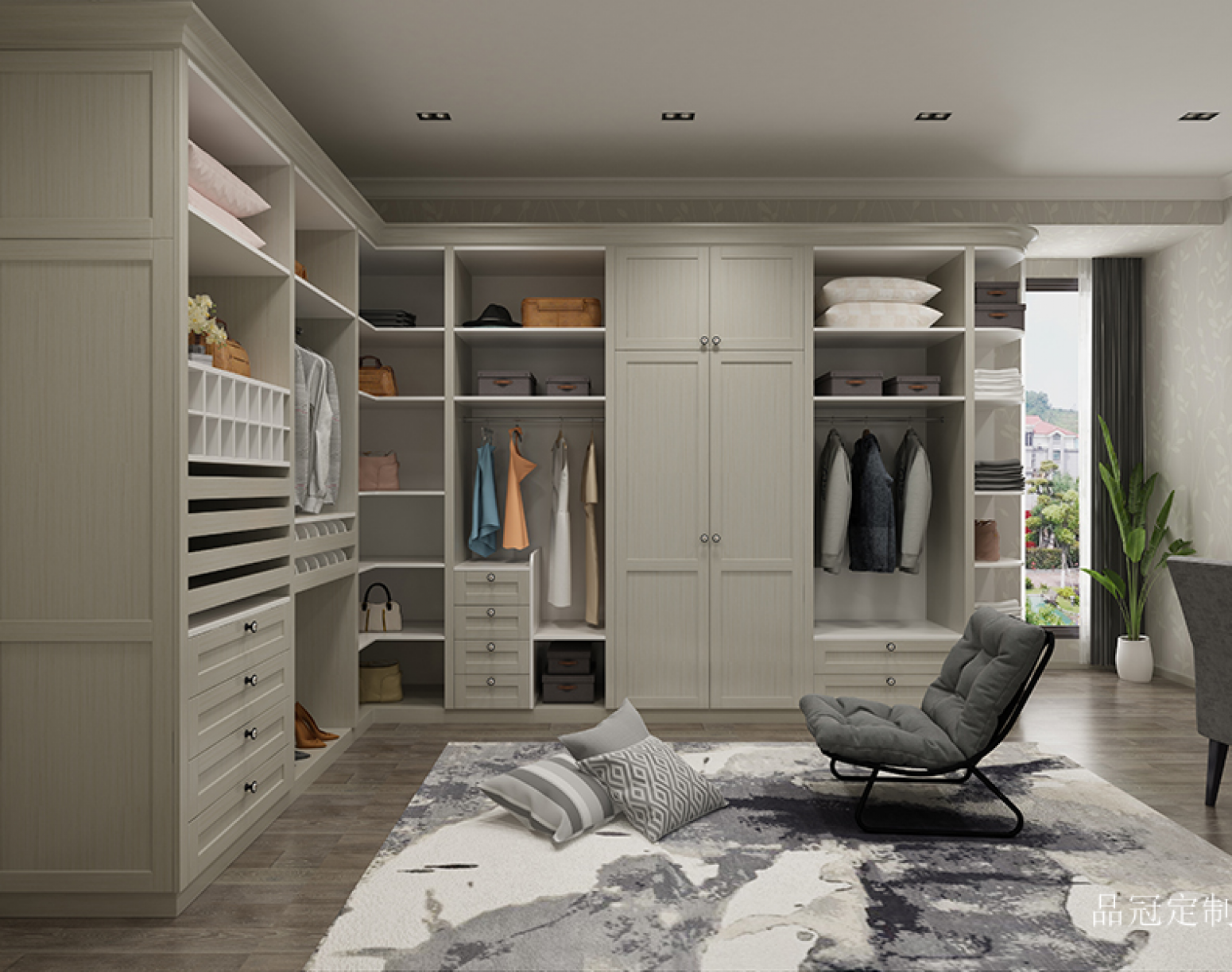 品冠定制 Home Furniture Product 《Shallow wood comfortable cloakroom》【图0】