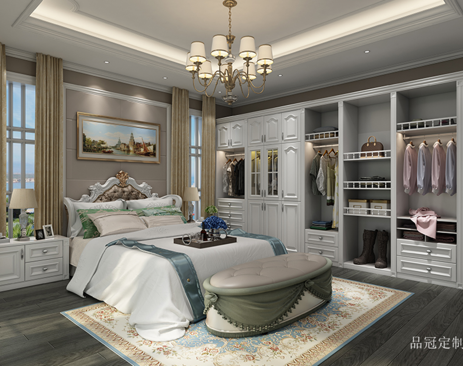 品冠定制 Home Furniture product 《French integrated storage cloakroom》