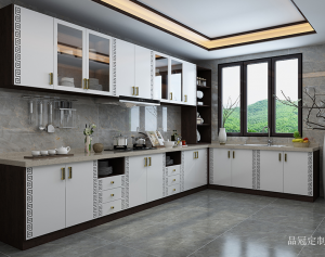 Product picture:Furniture factory 品冠定制 Bathroom furniture product name 《New Chinese style gold refined cabinets》议价