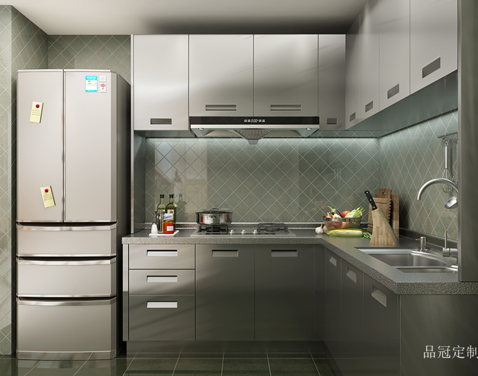 品冠定制 Bathroom furniture Product 《Silver-gray minimalist urban style cabinets》【图0】