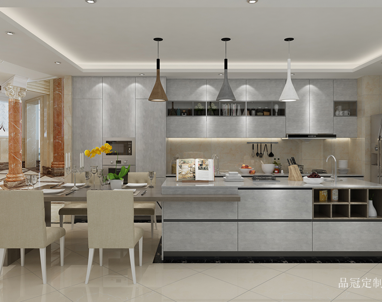 品冠定制 Bathroom furniture product 《A minimalist silver kitchen cabinet》