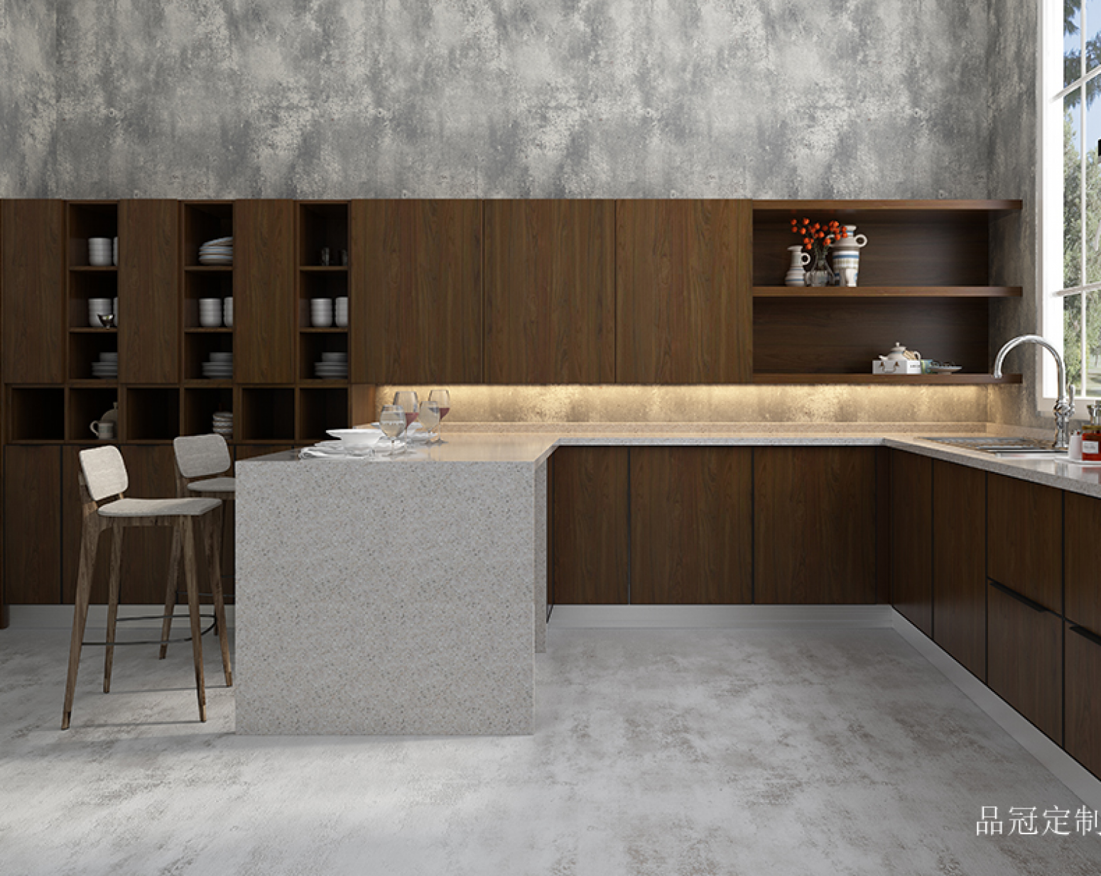 品冠定制 Bathroom furniture Product 《Deep wood industrial-style luxury cabinets》【图0】