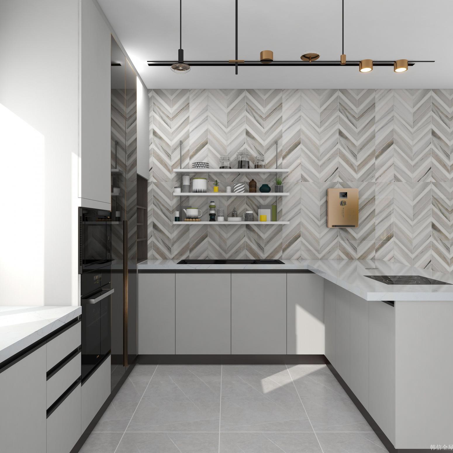 韩信全屋 Bathroom furniture product 《Light gray herringbone elegant cabinet》